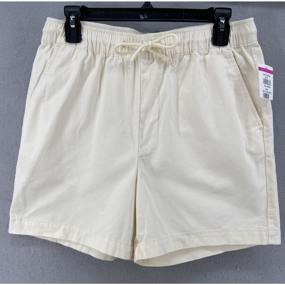 ASOS Design Short Mens Sz S‎ 32W Cream Drawstring Pockets Elastic Waist